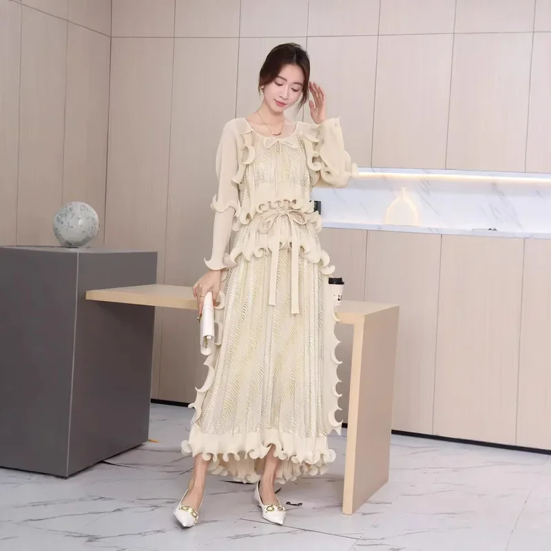 2025 New Miyake Pleated New High-end Banquet Dress Heavy Industry Slim-fitting Long Dress