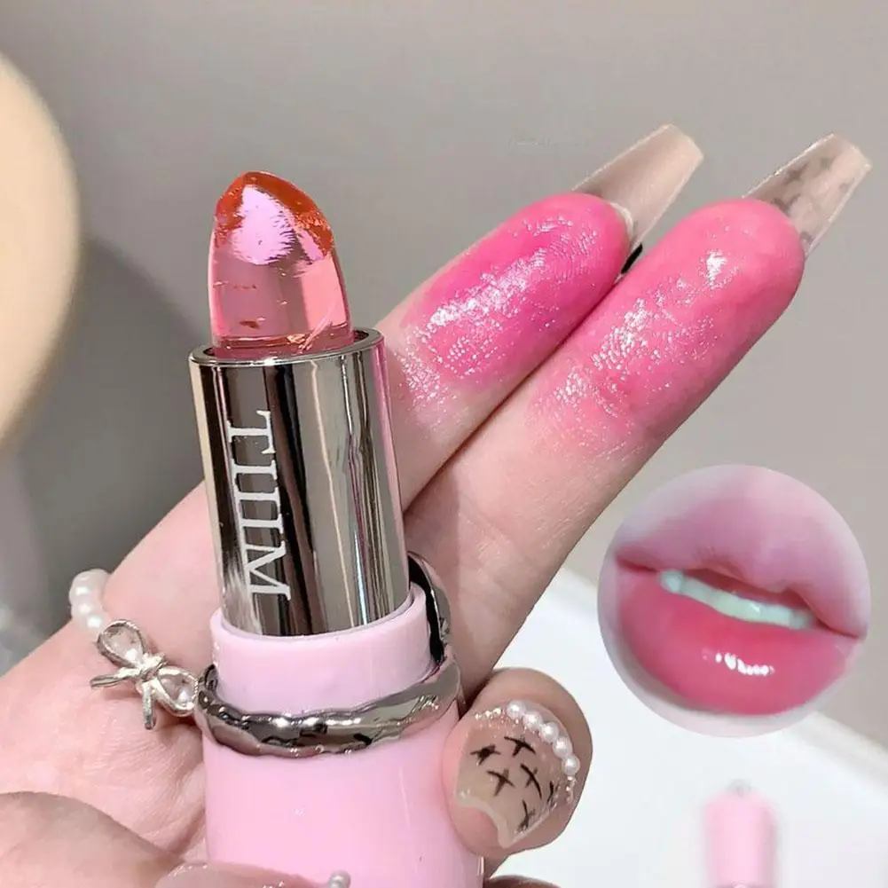 Pink Color Change Lipstick Non-Stick Cup Jelly Lipstick Moisturizing Moisturizing Color Change Lip Balm Warm Change Makeup Balm