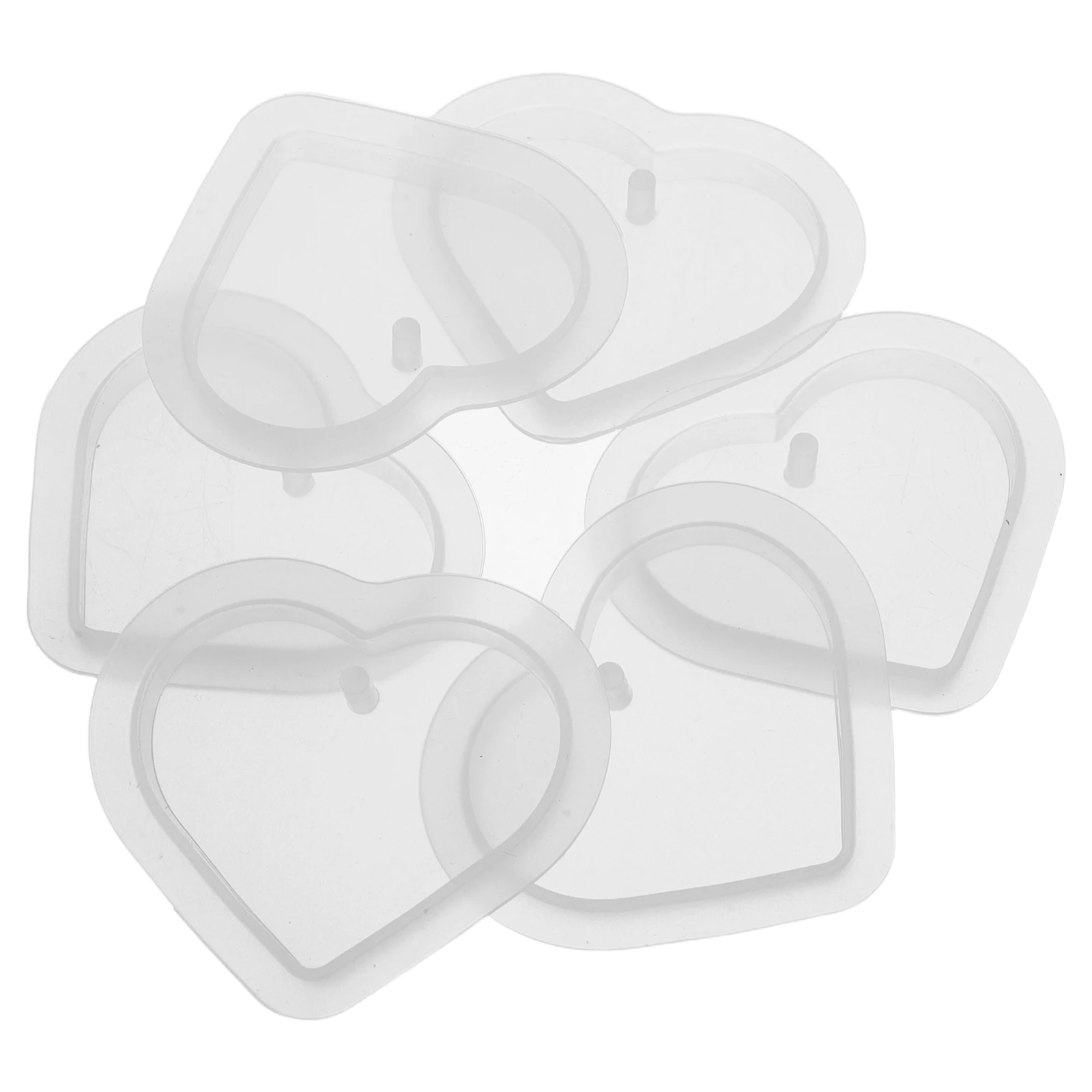 

6pcs Heart Resin Molds Love Ornament Silicone Keychain DIY Pendant Charm Making Epoxy Accessories for Valentine's Craft