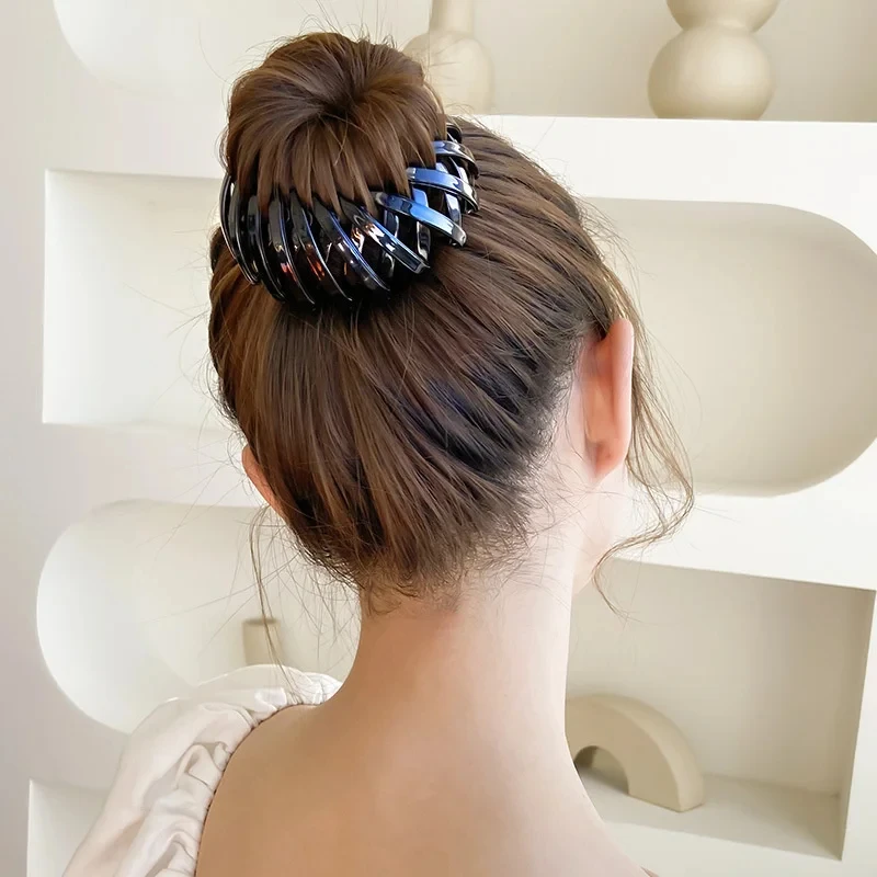 New Fashion Women Bun Claw Clips Horsetail Buckle Clip Bird Nest Expanding Hair Accessories Female Ponytail Headwear