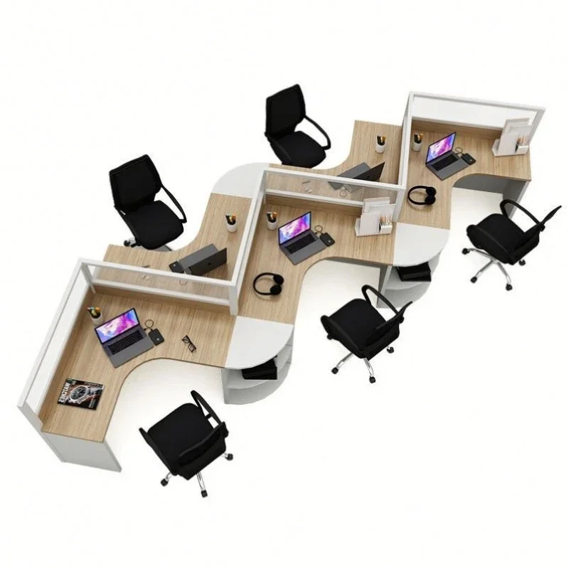 

Staff desk and chair combination screen partition simple modern special-shaped office furniture