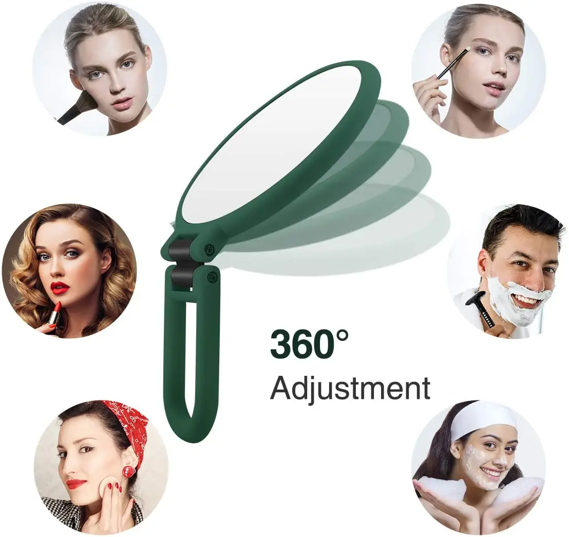 10/15X Magnifying Makeup Mirror Double Sided Makeup Vanity Mirror Travel Folding Handheld Mirror 1/10x 15X Magnifying Makeup Too