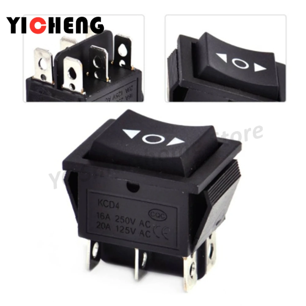 2szt Kcd4 Marine Switch Black Rocker Power Switch Dwukierunkowy przełącznik resetowania 16A / 250V / 20A / 125V Wysoki prąd Wszystkie miedziane nóżki