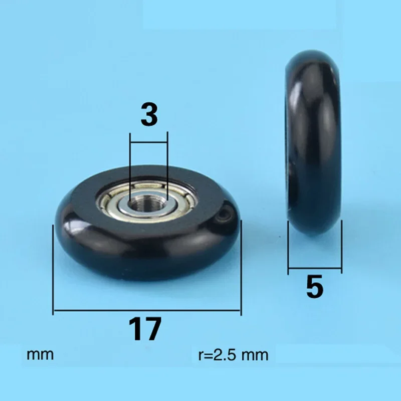 3x17x5mm Bearing Pulley Sliding Track Roller  Rolling Wheel Accessories  skateboard wheels slimeball