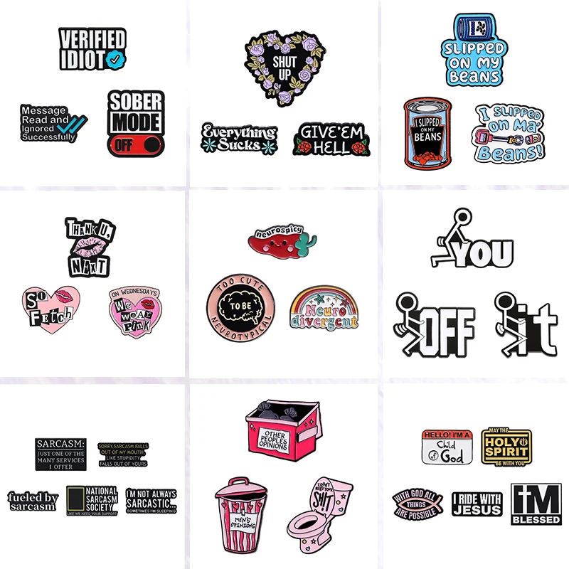 2-4 unids/set Humor Satirical modo sobrico fuera de los alfileres esmaltados Sarcan solo uno de los muchos servicios oferta broche insignia de solapa joyería