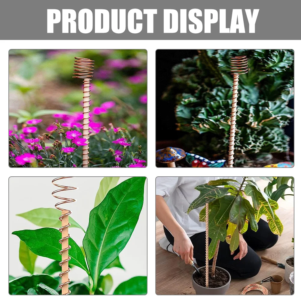 

3pcs Copper Coil Antennas For Gardening Electroculture Pure Copper Wire Rods Indoor Outdoor Plant Growth Support Tools
