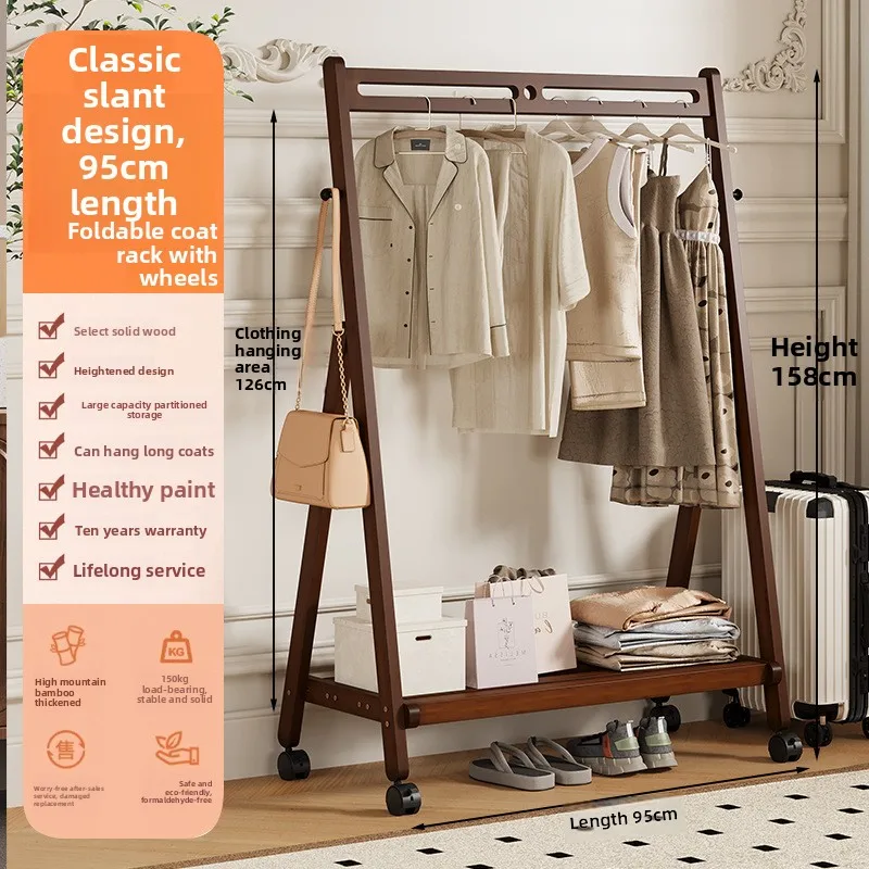 

Firm Bedroom floor coat rack Hanging hanger behind door Drying clothes rack Foldable