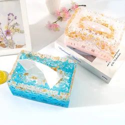 Hollow Pattern Tissue Box Silicone Mold DIY Napkin Paper Organizer Crystal Epoxy Resin Molds For Hand Crafts