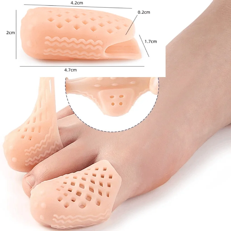 

1/2Pairs Toe Protector Elastic Silicone Toe Covers Transparent Toe Tubes for Bunion Corns Hammer Toe Blisters Calluses