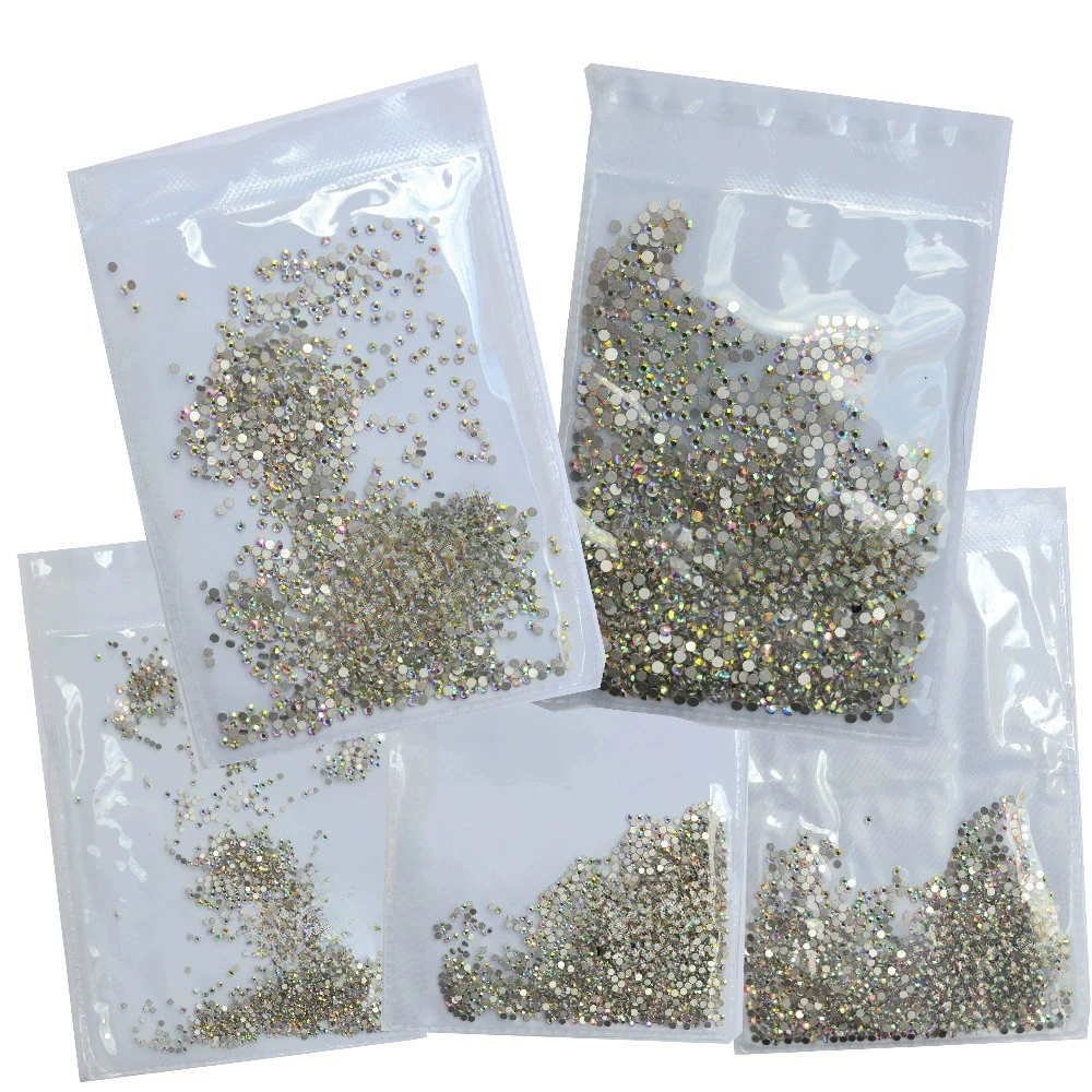 Top 1440pcs Crystal AB gold 3D Non Hotfix FlatBack Strass Sewing &Fabric Garment Nail Art Rhinestone decorations