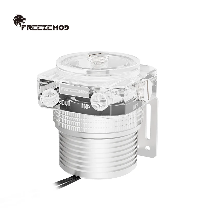 FREEZEMOD-مضخة تبريد المياه مع درع معدني ، موديل D5 ، مع تعليق مغناطيسي شفاف ، PWM RGB ، AURA ، لتبريد المياه PU-GTD5