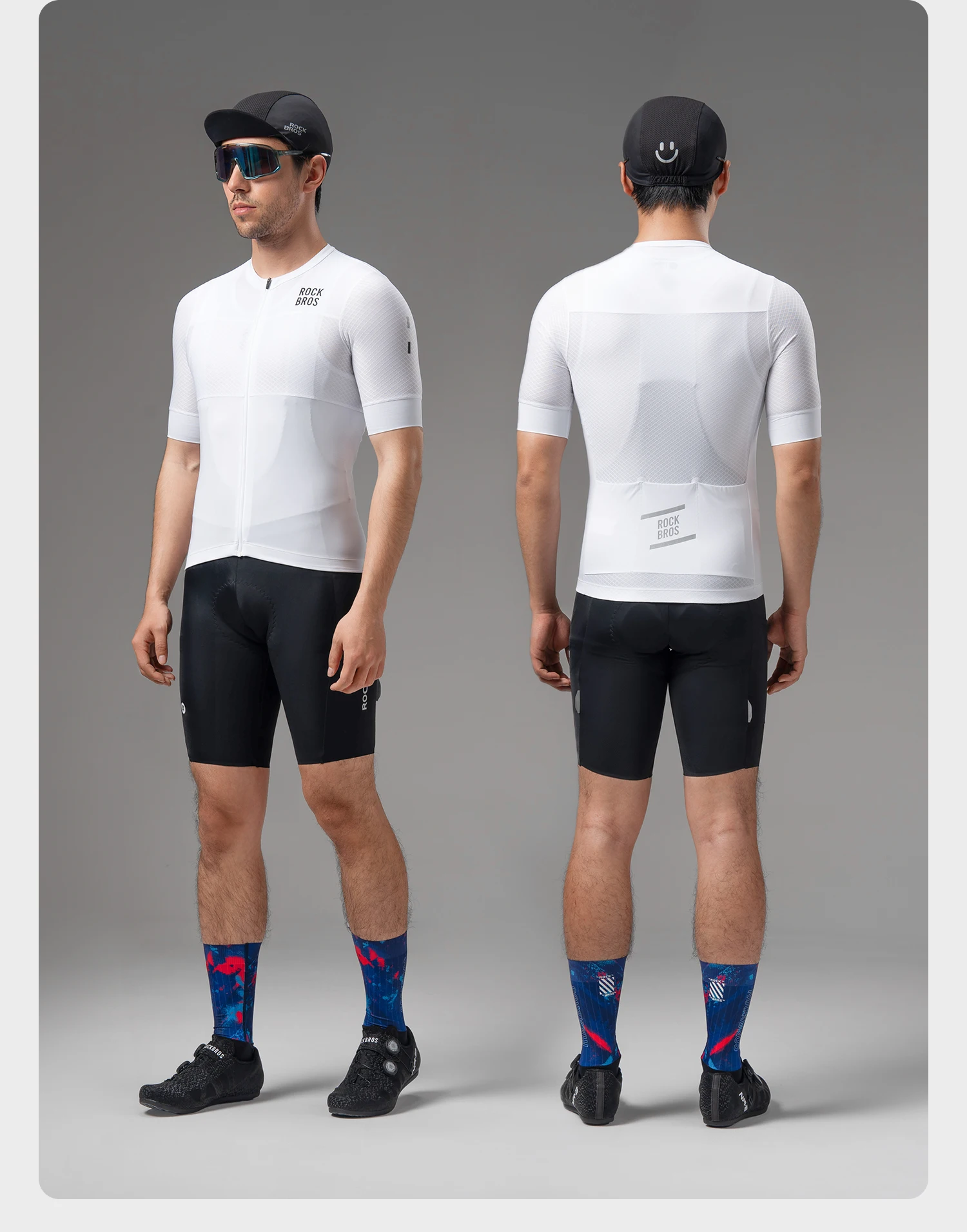 ROCKBROS Herren Fahrradtrikot Atmungsaktives Slim-Fit Kurzarmtrikot Feuchtigkeitsableitend Schnelltrocknend Sportbekleidung Outdoor-Kleidung – Detail 15