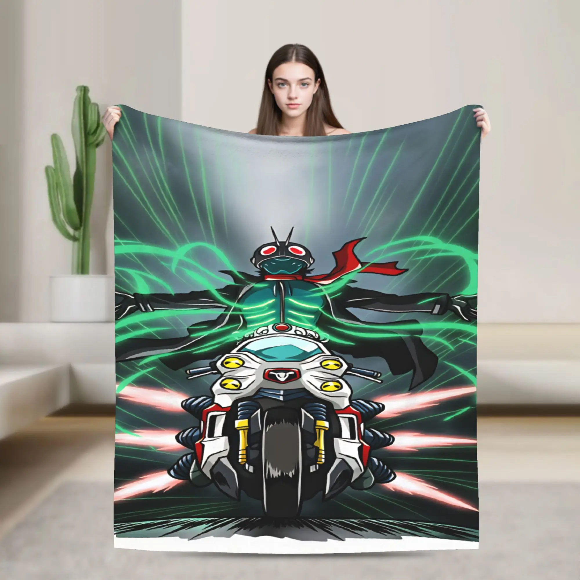 Kamen Riders Soft Warm Blanket  Students Plush Bedding Throws Funny Home Decor Flannel Bedspread Sofa Bed Cover