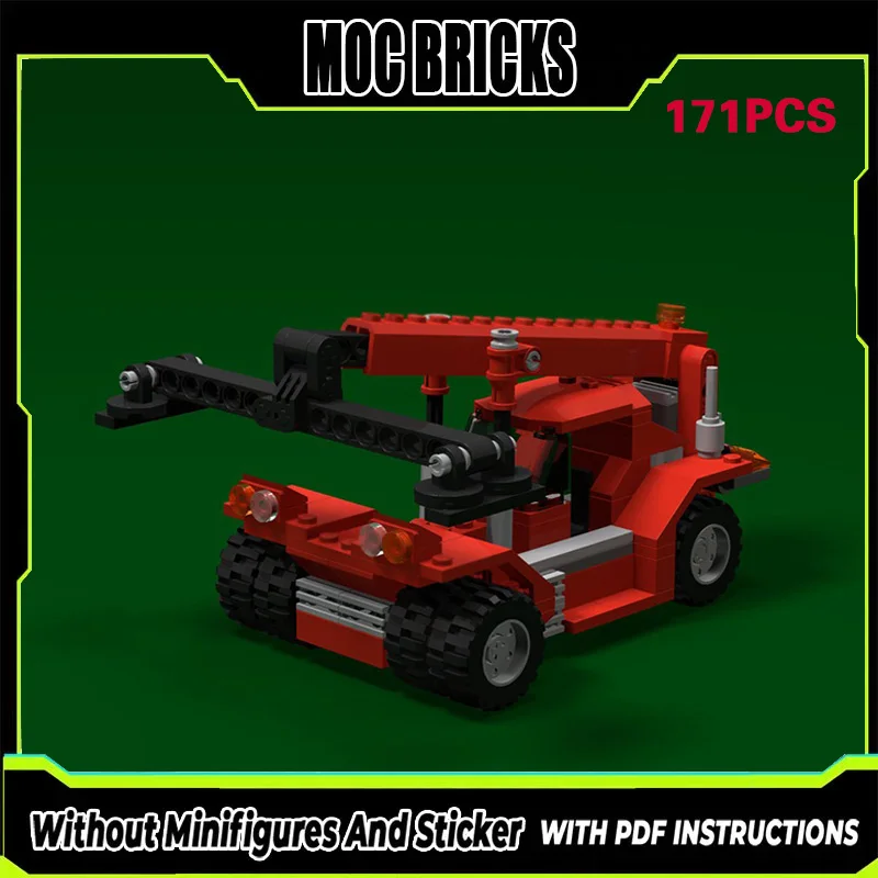 

City Car Model MOC Building Bricks Mobile Crane Reach Stacker Modular Technology Gifts Holiday Assemble Children Toys Suit