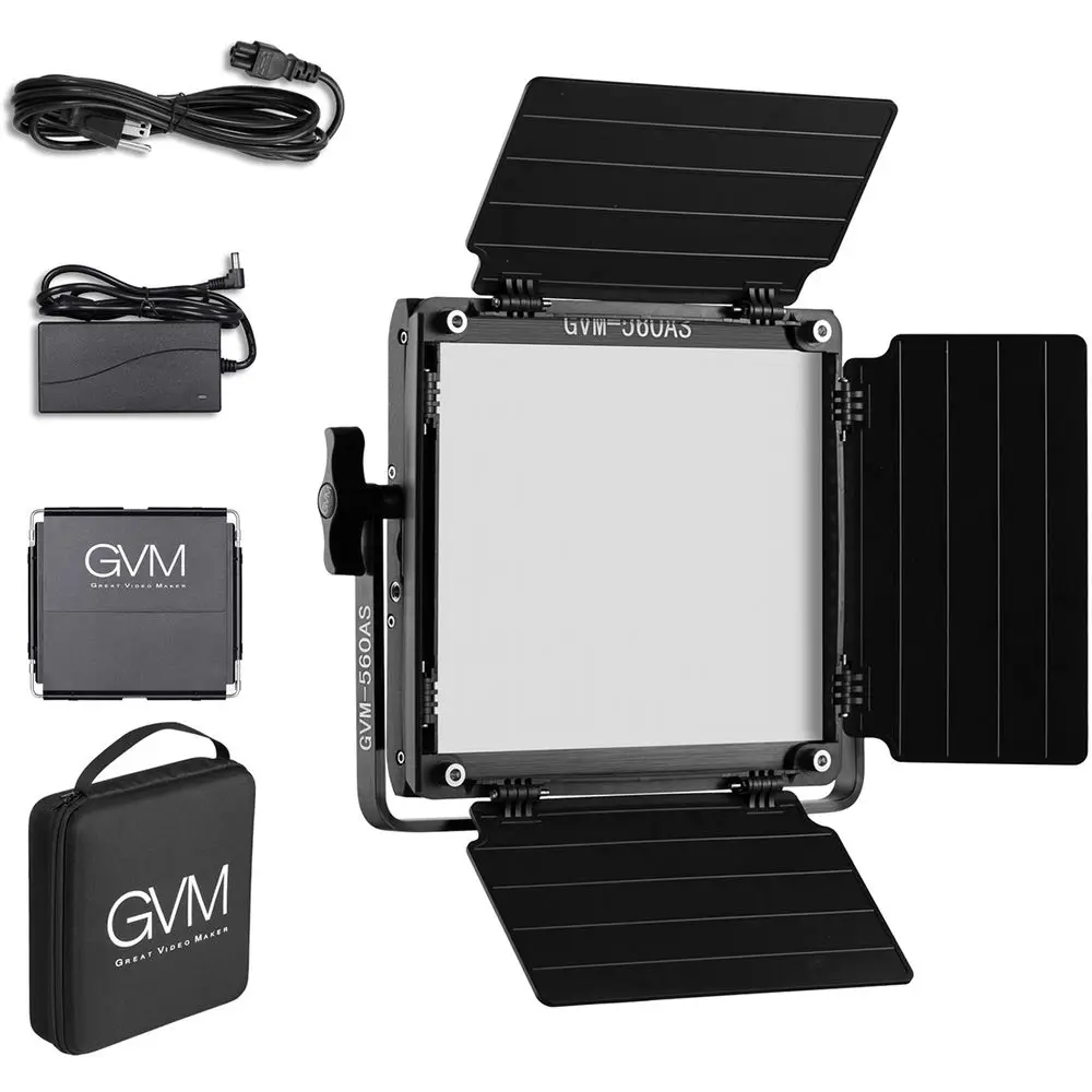 GVM 560AS Bi-Color LED Photographic Lighting Video Studio Light App Remote Digital Adjustable 560 LED Lamp Panel Kit