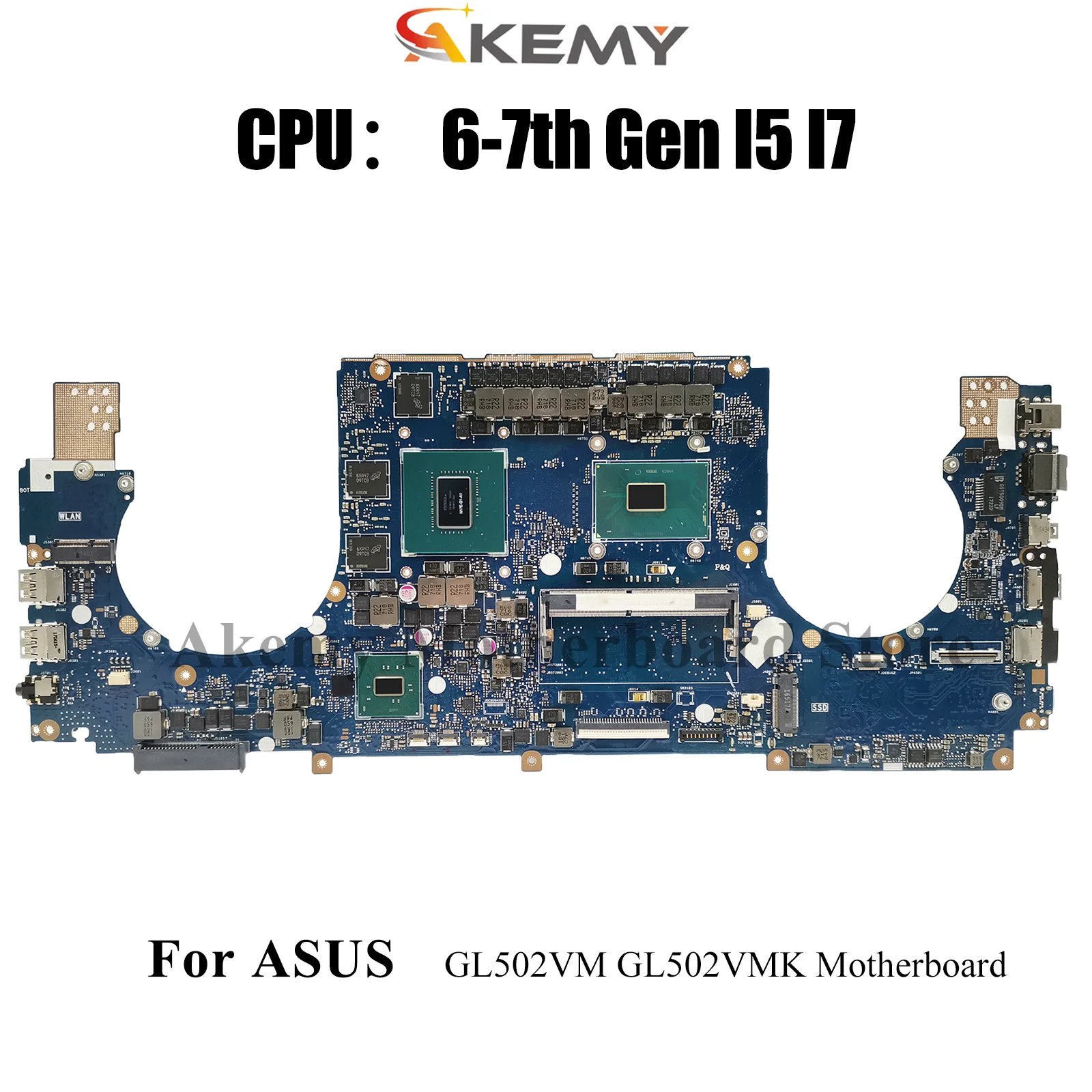 

GL502VMK Laptop Motherboard For ASUS ROG Strix GL502VM GL502V GL502VMK Notebook Mainboard With I5 I7 CPU 100% tests OK fast ship
