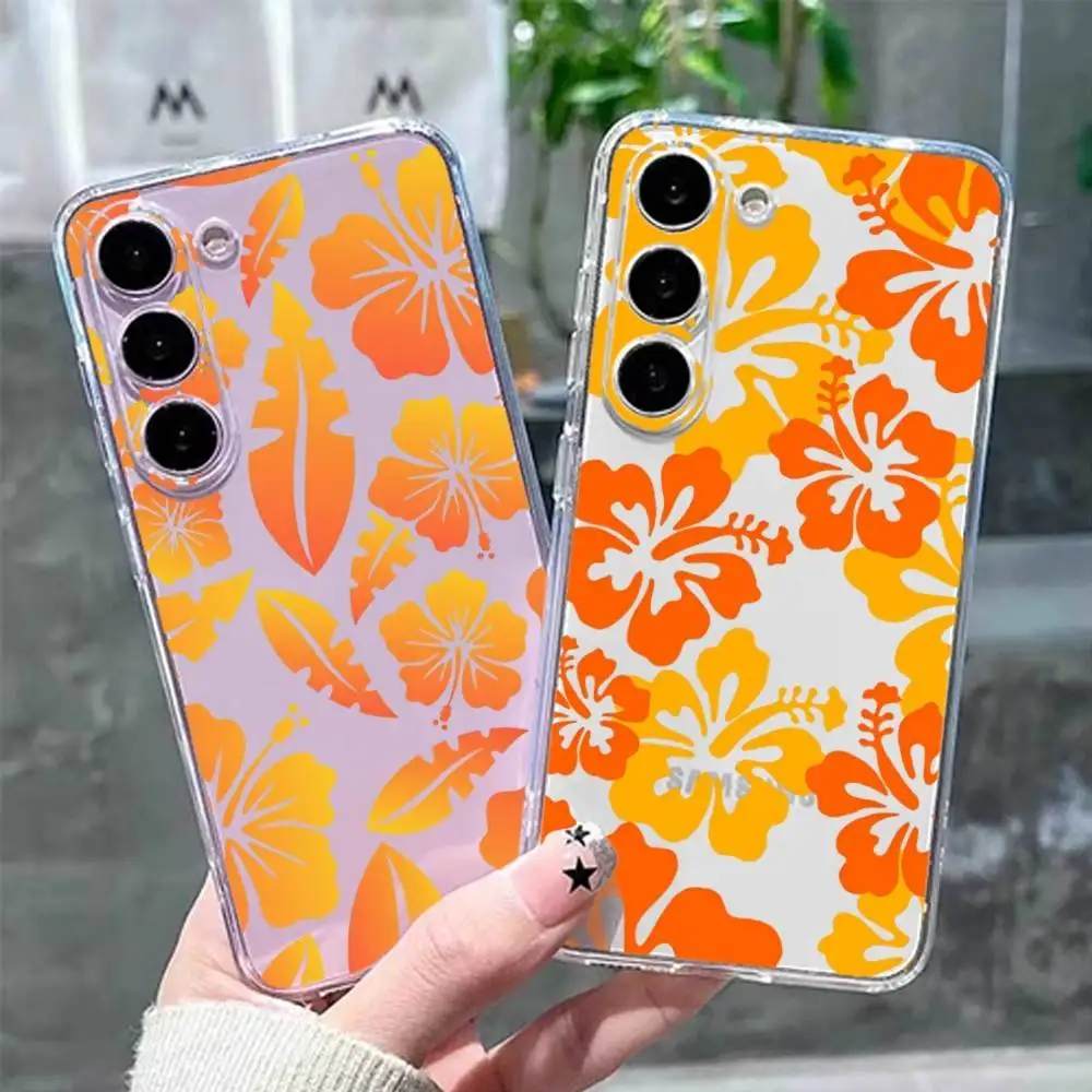 

Hawaiian Yellow Hibiscus Phone Case For Samsung GalaxyA13,21s,22,31,32,52,53,71,72,73,Soft Transparent Cover