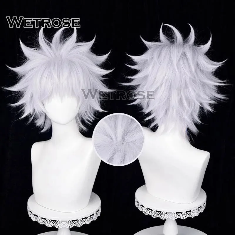 【Wetrose】 Killua Zoldyck Cosplay Costume Hunter × X Hantaa Kirua Zaoldyeck T shirt Full Set Wig Halloween Xmas New