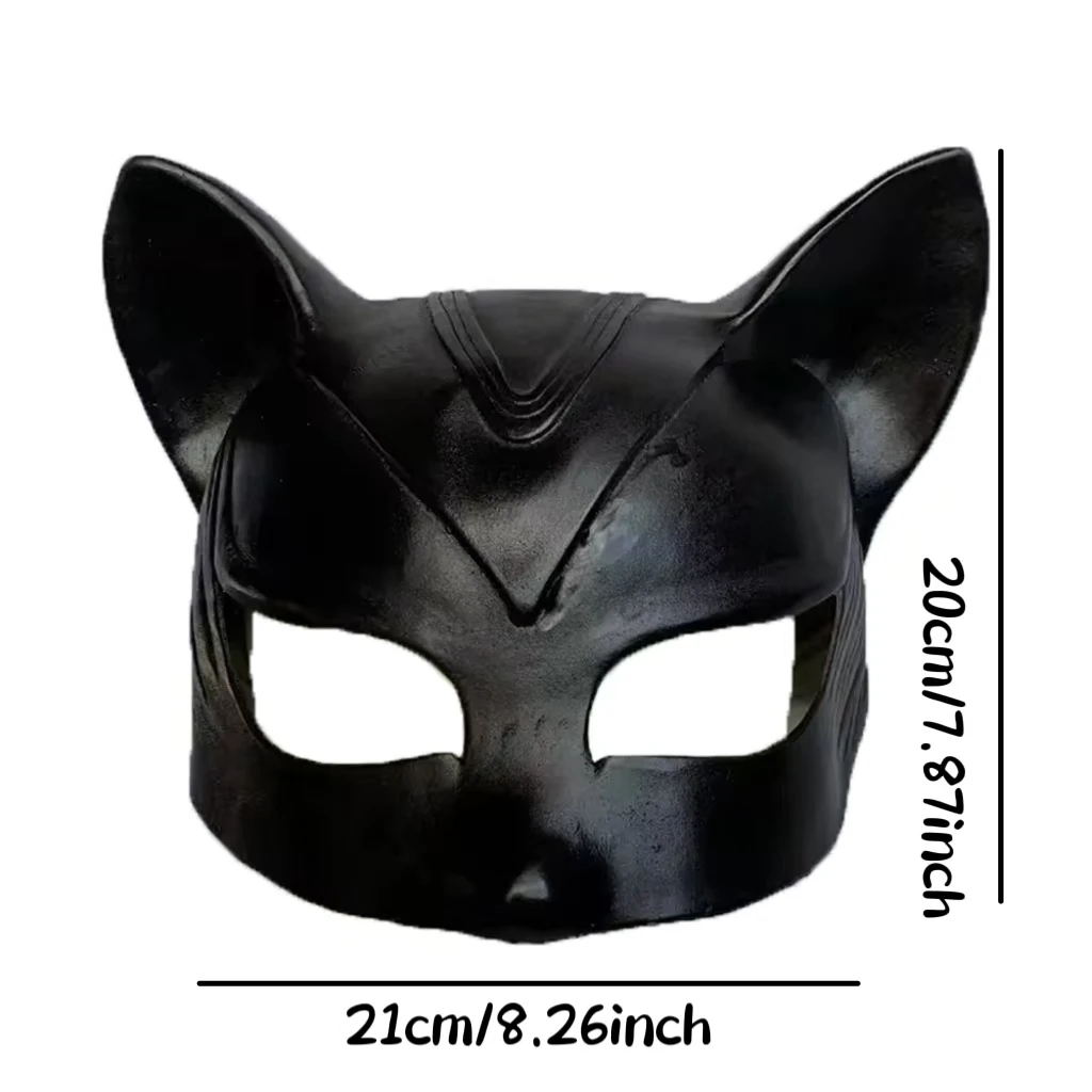 1PC Cat Girl Mask Night Killer Cat Mask Cosplay Half Face Latex Mask Halloween Sexy Cat Woman Party Superhero Movie Costume Prop