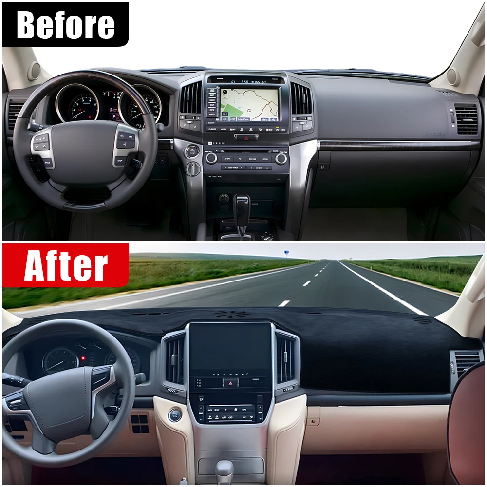 

For Toyota Land Cruiser J200 2008-2016 2017 2018 2019 2020 Car Dashboard Cover Sun Shade Mats Instrument Panel Anti-UV Carpets