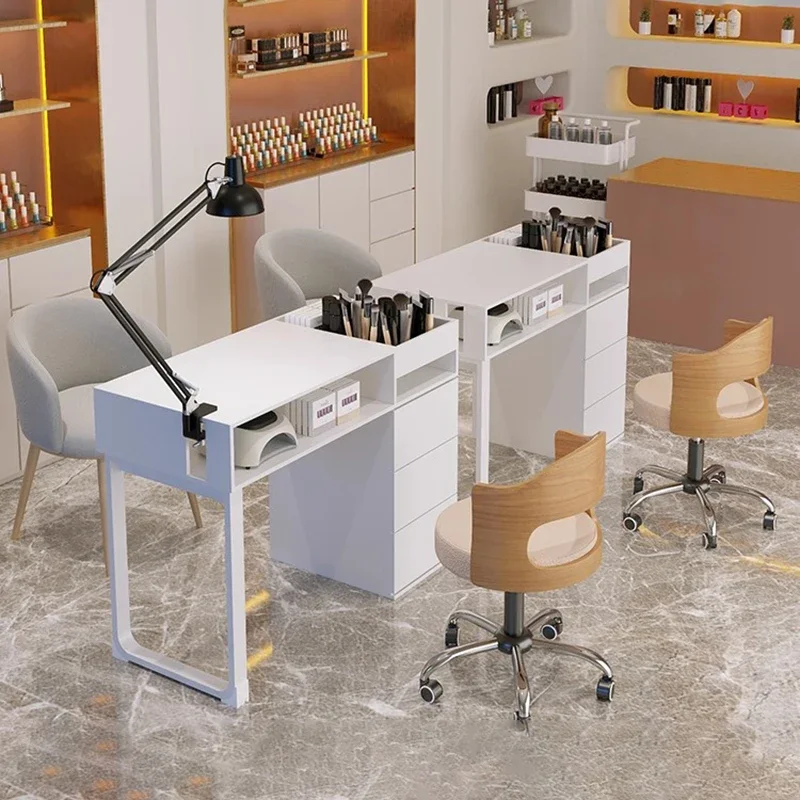Equipment Simple Nail Table Design Professional Round Quality Nail Desk Trendy Vintage Tavolo Manicure Unghie Salon Furniture