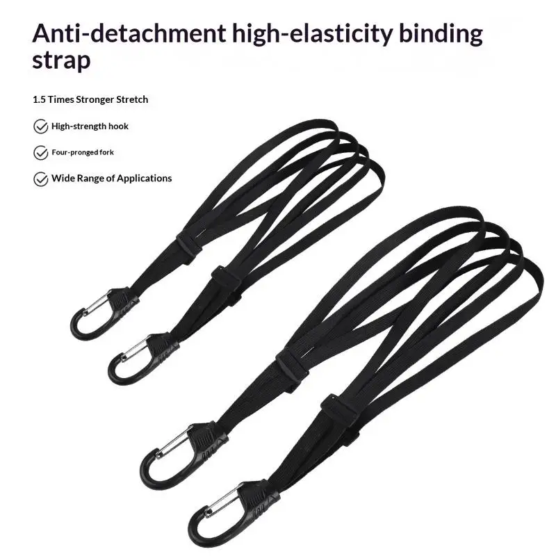 Motorcycle Elastic Luggage Strap with Safety Hook Universal Versatile Rope for Helmet Suitcase Fastening view 2