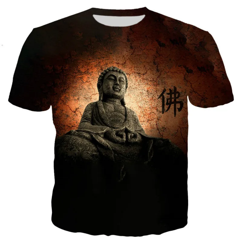 Joyonly 2022 Summer Children Fashion 3D T-Shirt Kids Harajuku BUDDHA ZEN Pattern Design T Shirt Boys Girls Cool Funny Tshirt