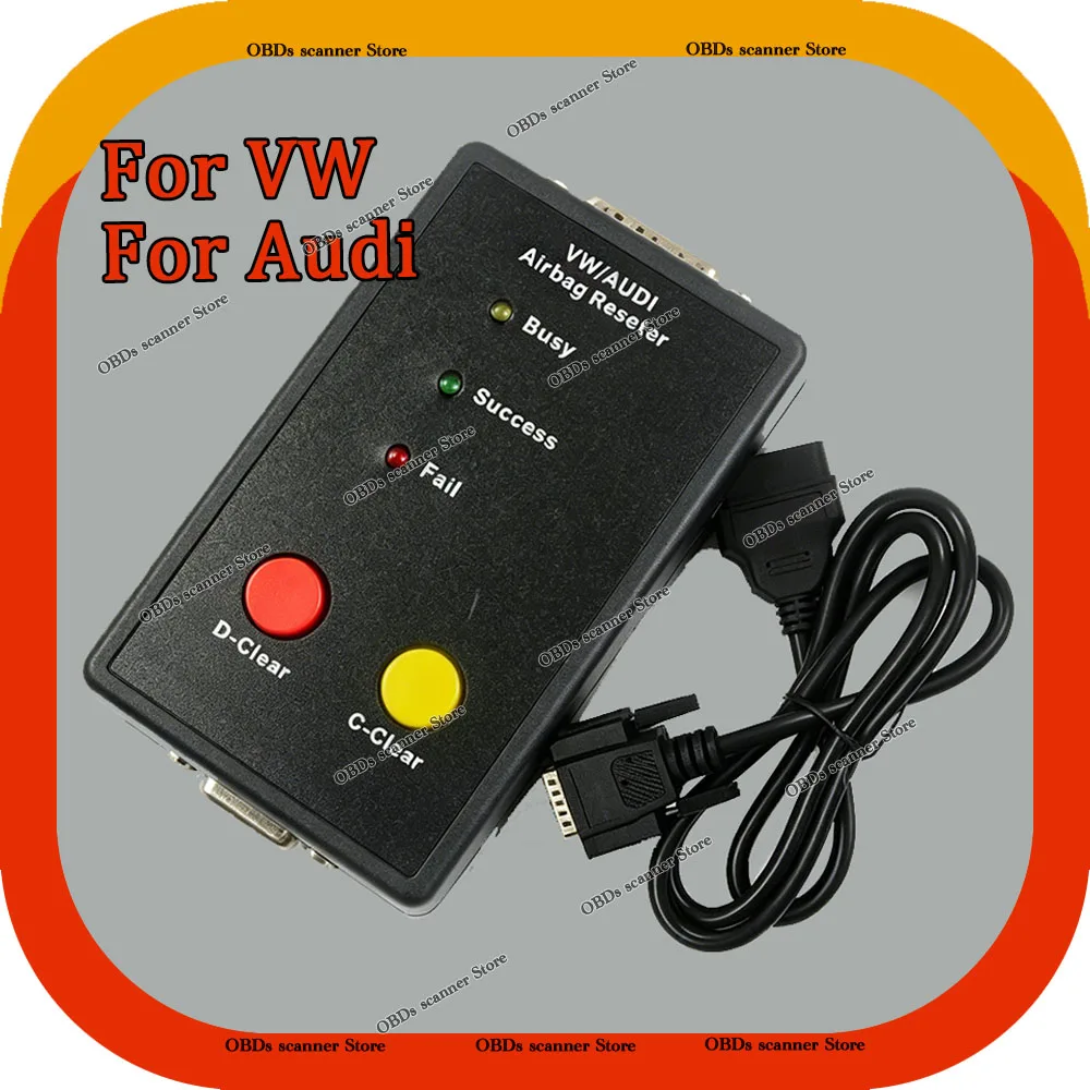 Herramienta de reinicio de airbag OBD2 para Audi VW Golf IV, reinicio de datos de choque del airbag, borrado de fallas, conector de 16 pines, herramientas de diagnóstico automotriz