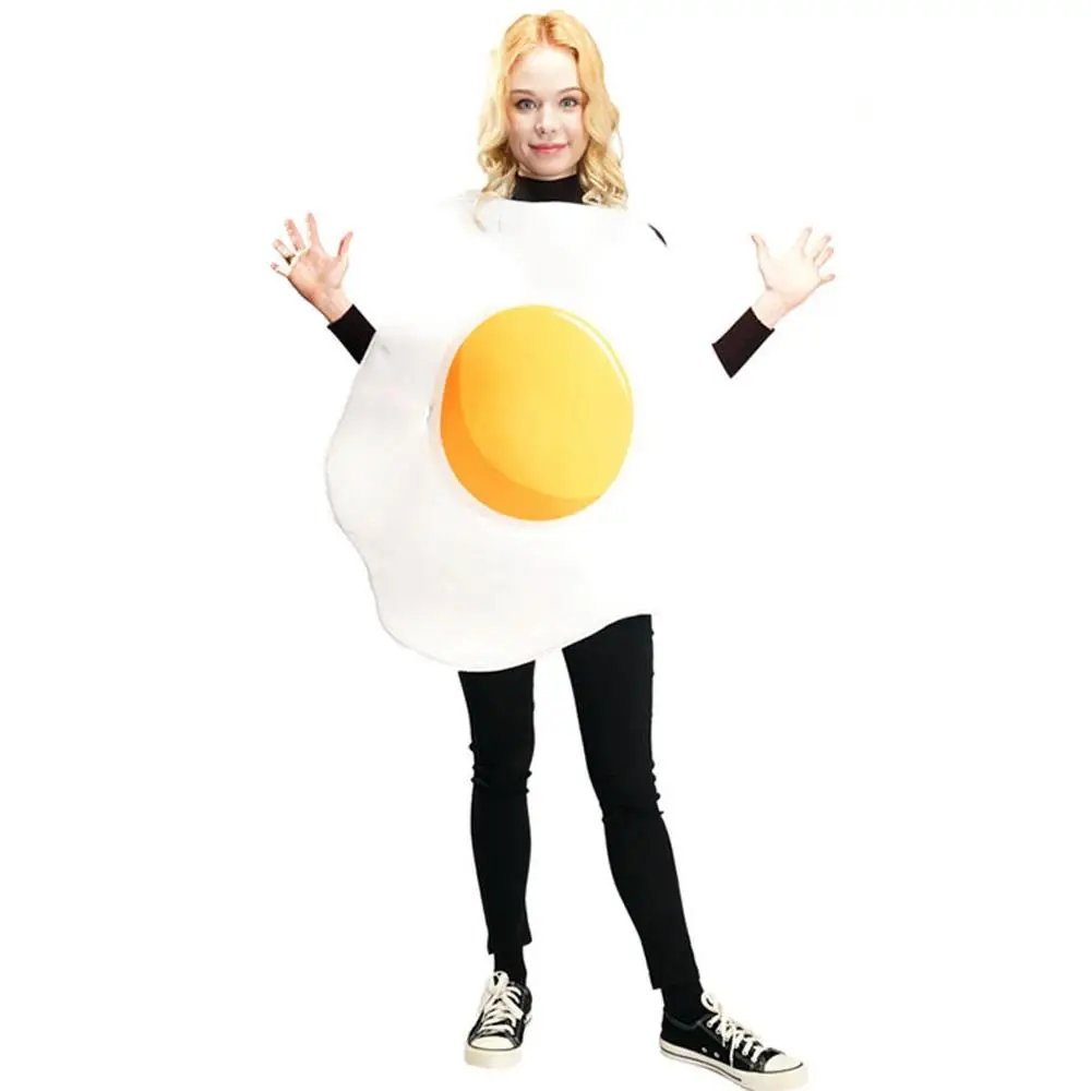 

Fun Fried Egg Roll Costume Couple's Halloween Food Party Theme Egg Trousers Women's Traditional Chinese Clothing Stage Perfor...