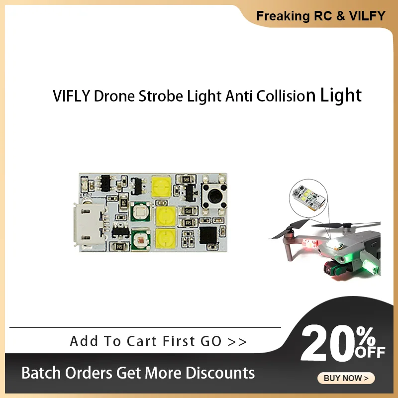 VIFLY Drone Strobe Light Anti Collision Light for FAA Drone Night Flying Fits DJI Mavic Mini 2 Air 2S Phantom Inspire