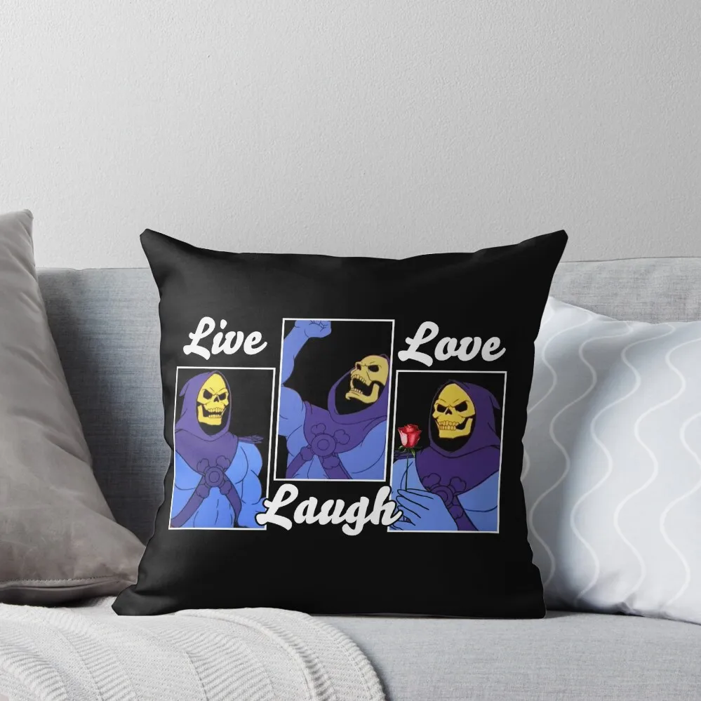 

Live Laugh Love Skeleton Funny Valentine Throw Pillow sleeping pillows Marble Cushion Cover Couch Pillows pillow