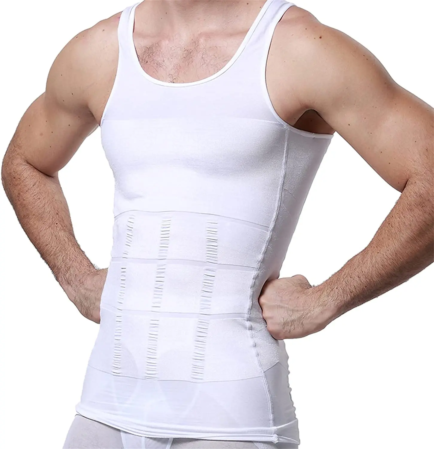 Men Shaper Slimming T-Shirt Posture Vest Belly Control Compression Underwear Corset Body Shaper