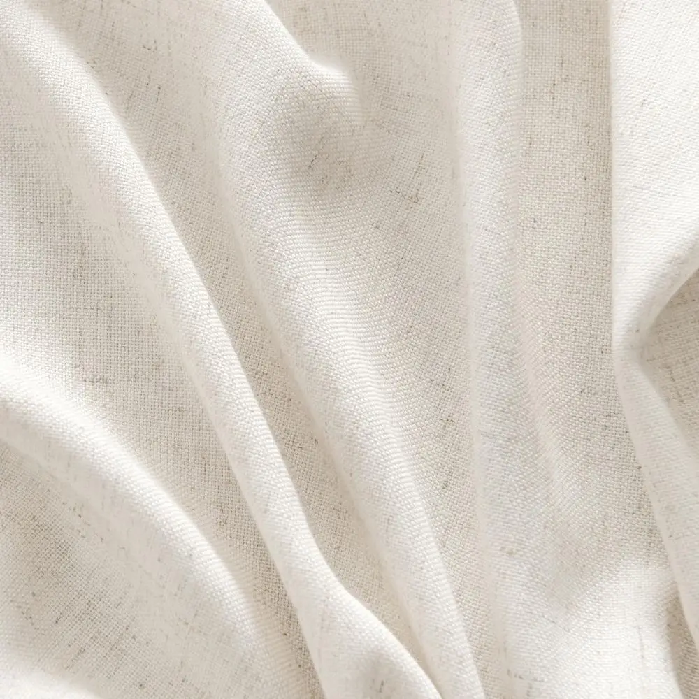 ستائر كتان شبه شفافة لتصفية الضوء، طقم مكون من لوحتين، 52 × 102، تصميم علامة تبويب خلفية، أبيض طبيعي للمنزل