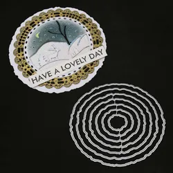 Circular Irregular Border Metal Cutting Dies Diy Scrapbooking Photo Album Decorative Embossing Stencil Paper Card Crafts