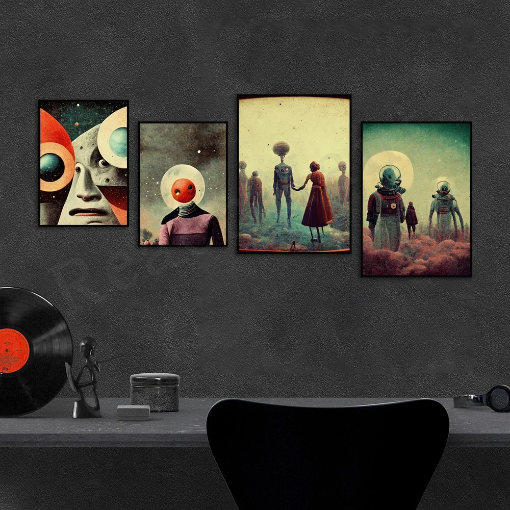 Symbiosis - Vintage Alien Artwork, Alien Posters, Spaceman Art, Vintage Space Posters, Alien Prints, Surreal Art Posters