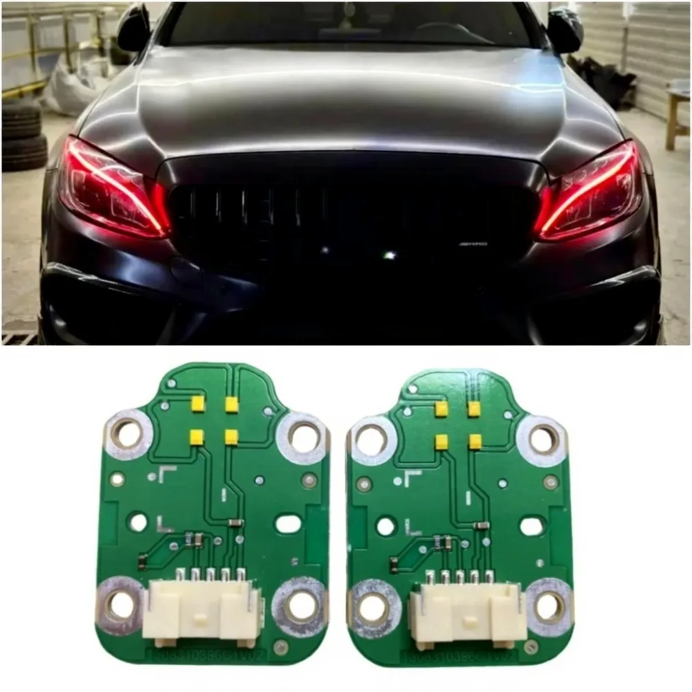 Red DRL LED Boards For Mercedes W205 C-Class 2015-2018 C200 C300 C180 C220 LED Headlight Daytime Running Light Blue Yellow