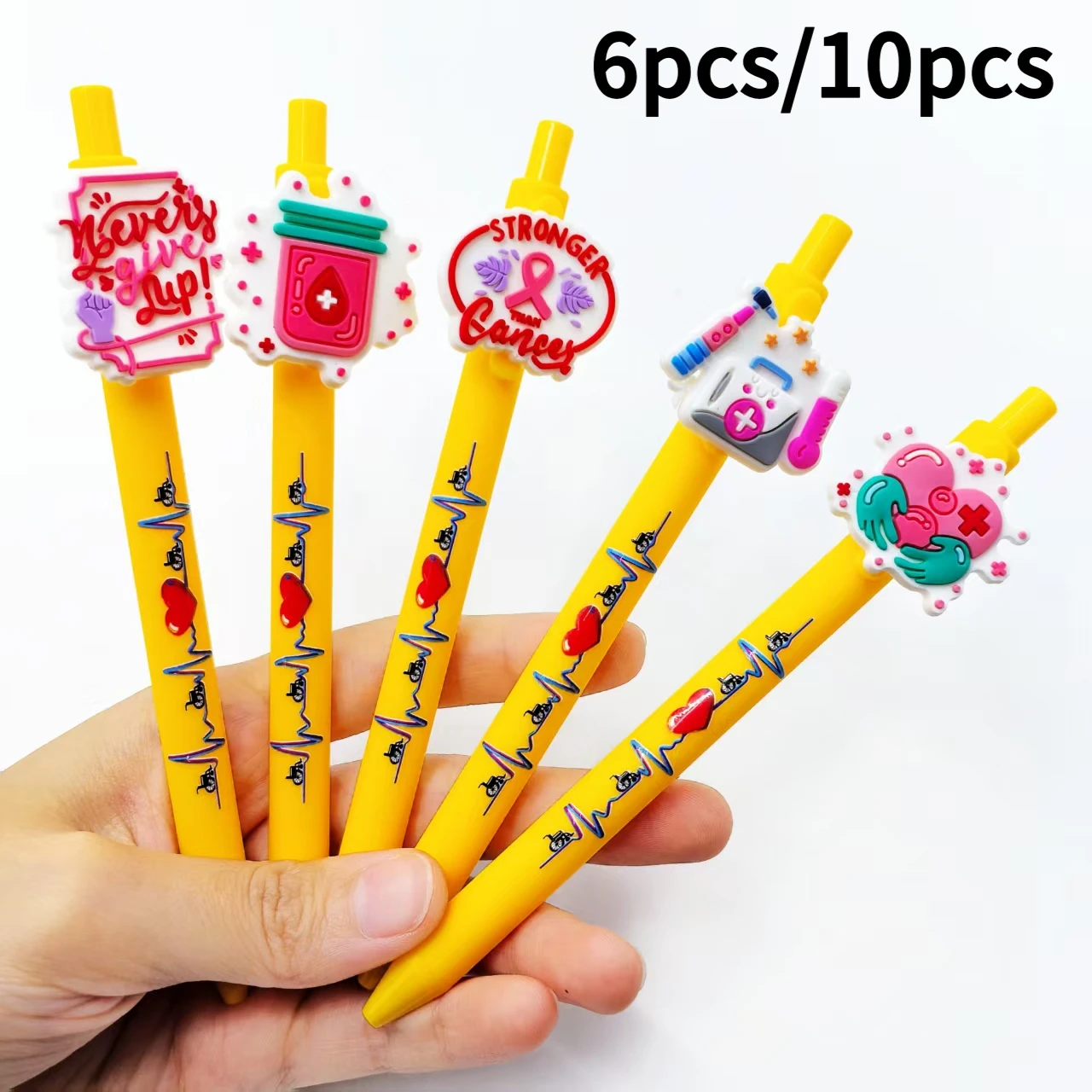 

6 шт./10 шт. медицинские шариковые ручки желтой серии, специальные шариковые ручки для врачей, канцелярские принадлежности на День медсестер