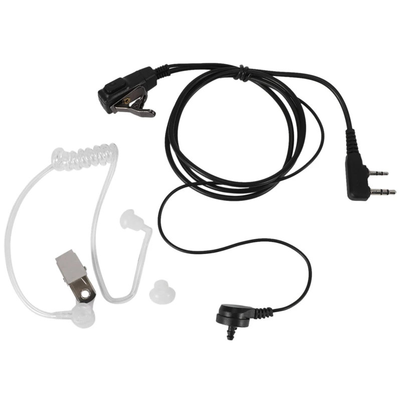 2 Pin PTT MIC Headset Covert Acoustic Tube In-ear Earpiece For UV-5R -888S CB Radio Accessories-AD33