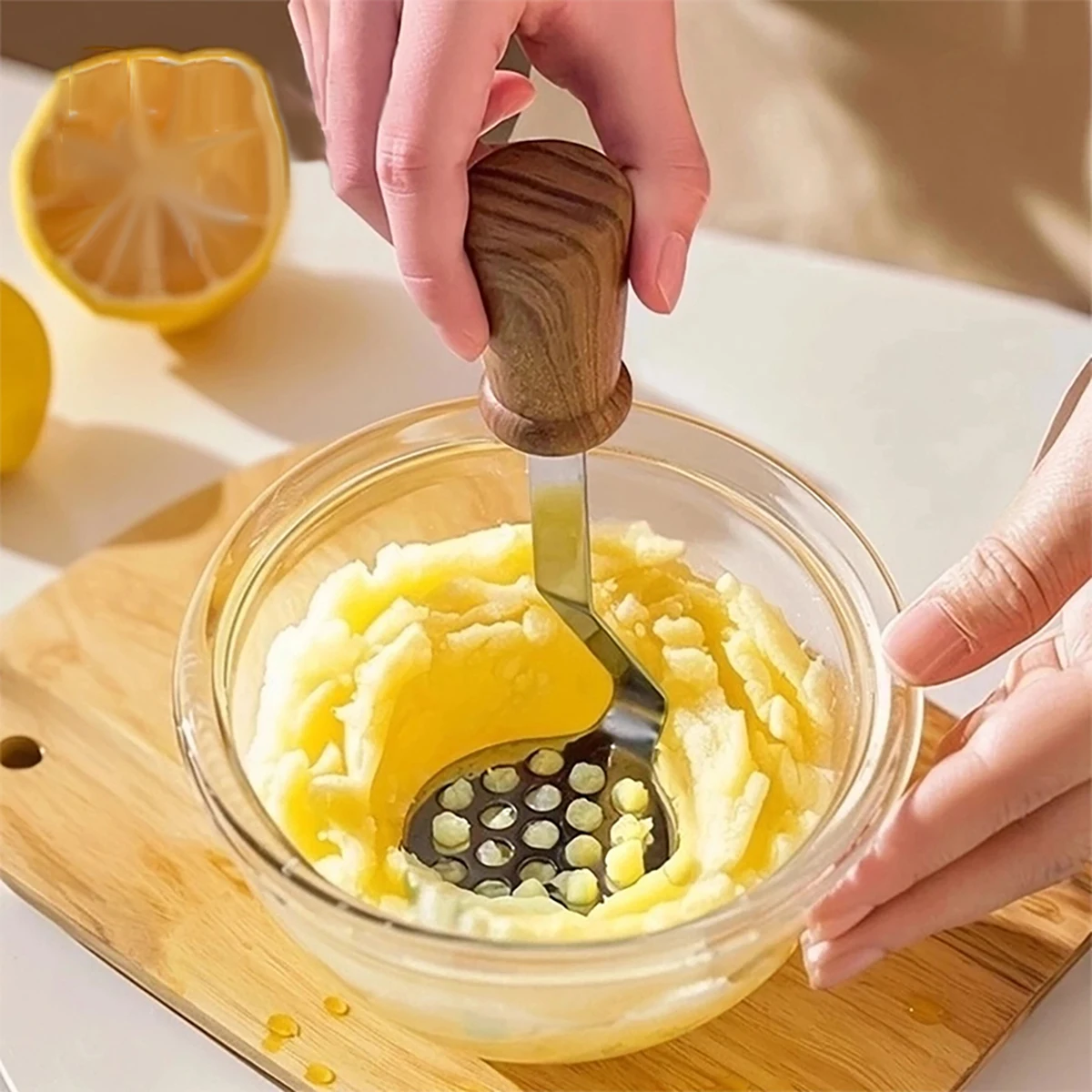 Stainless Steel Manual Potato Masher Fruit Vegetable Pressur