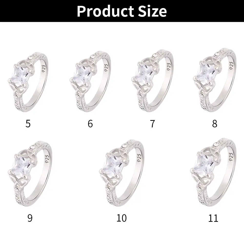 ของขวัญคริสต์มาสเรียบง่ายแฟชั่นประณีต925แหวนเงินสเตอร์ลิงเครื่องประดับเพชรเพทาย