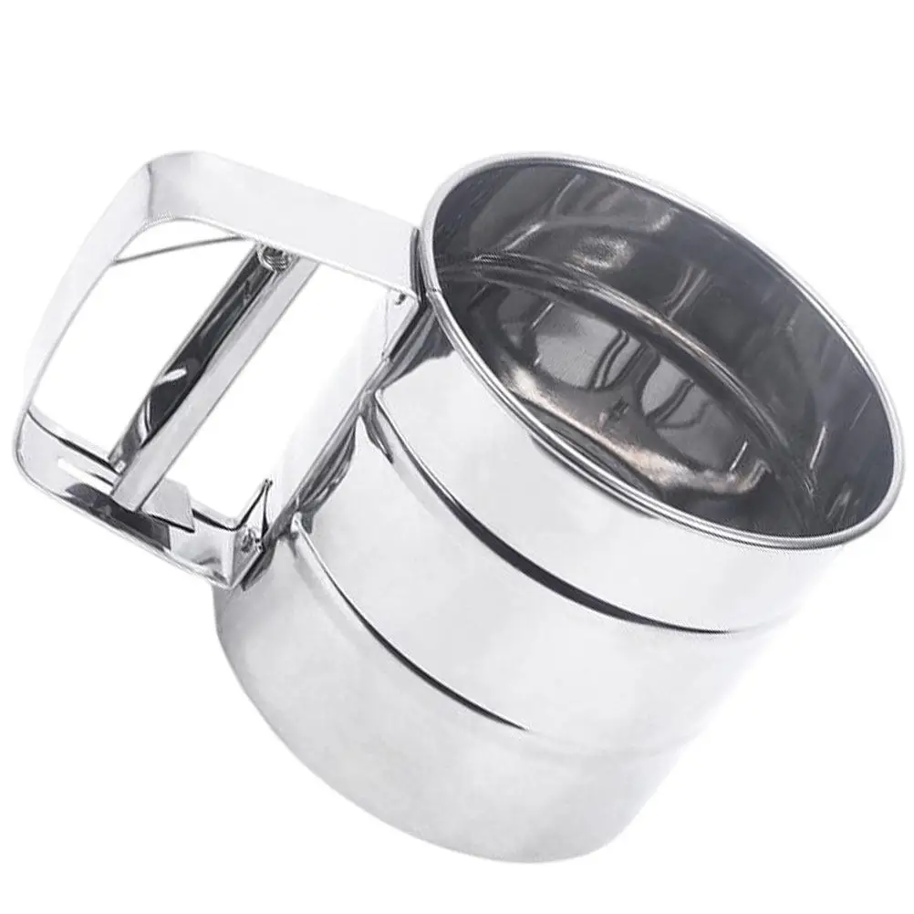 1Pcs Premium Stainless Steel Powder Sifter Cup Portable Handheld Flour Sifter for Baking Cake Decorating Sugar Powder Sieving