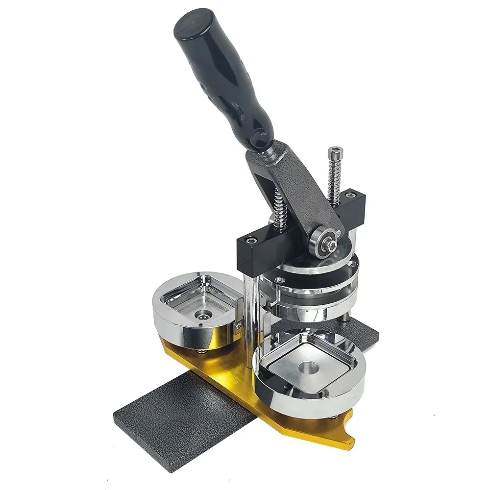 

50*50mm Square Shape Button maker machine with cutter and 200 sets 2*2 inch square fridge magnet materials
