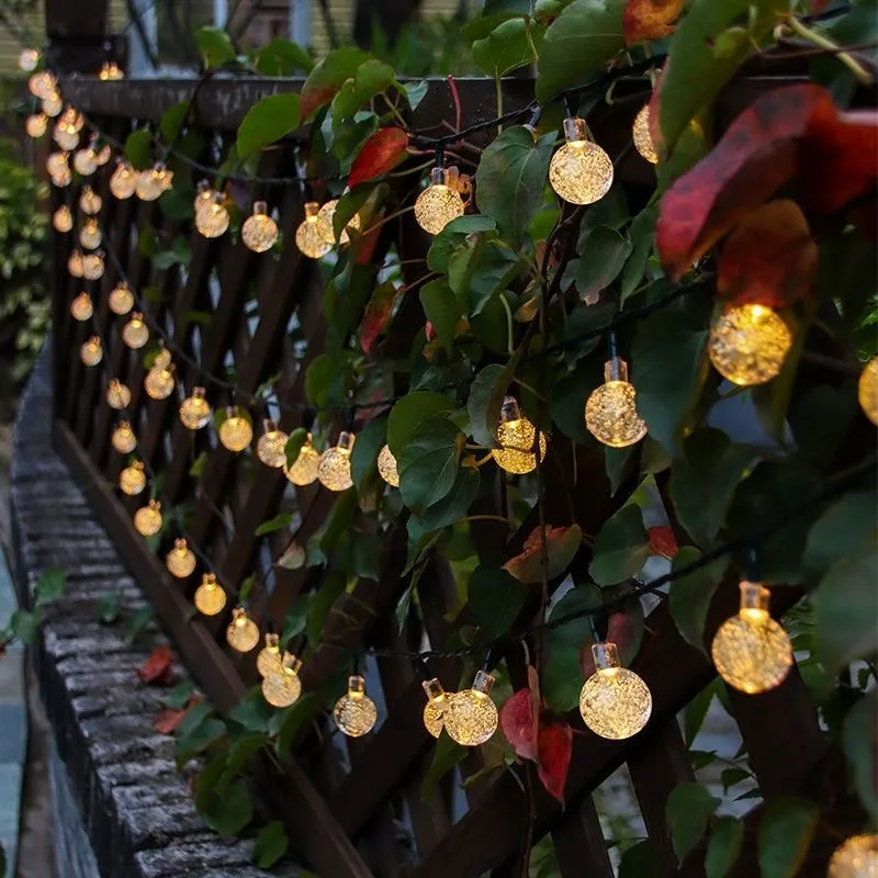 Solar Bubble Ball String Light,8 Lighting Modes Waterproof Outdoor LED Fairy Garden Patio Wedding Christmas Party Decor