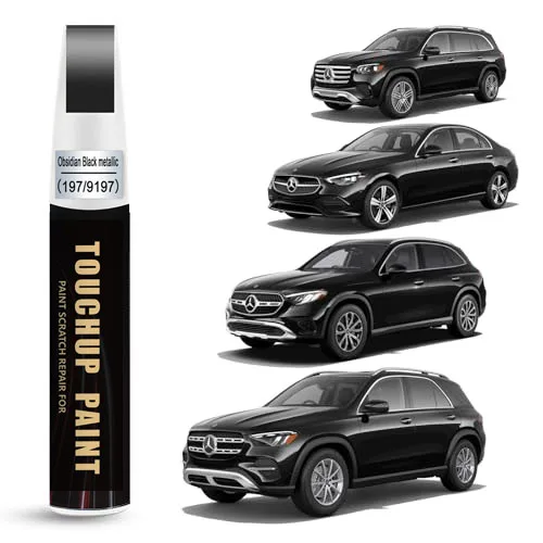 Car Touch Up Paint(Obsidian Black Metallic(197/9197)) for Benz Car Paint Scratch Repair Kit, Quick & Easy Solution to Repair