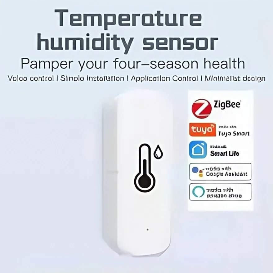 

Умный датчик температуры и влажности Tuya Zigbee, работает с Google Home/Alexa, монитор окружающей среды в реальном времени, умный дом