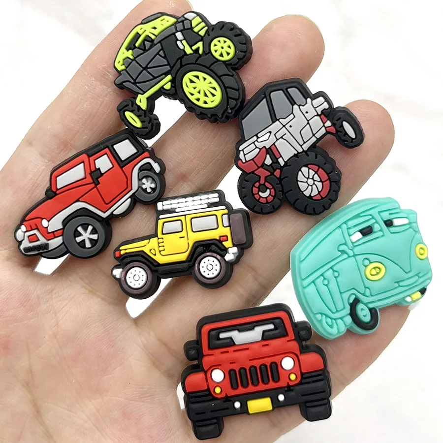 Novelty Design Off-Road Vehicle PVC Shoe Charms Accessories SUV Shoe Buckle Decoration For Kids Party Xmas Gifts