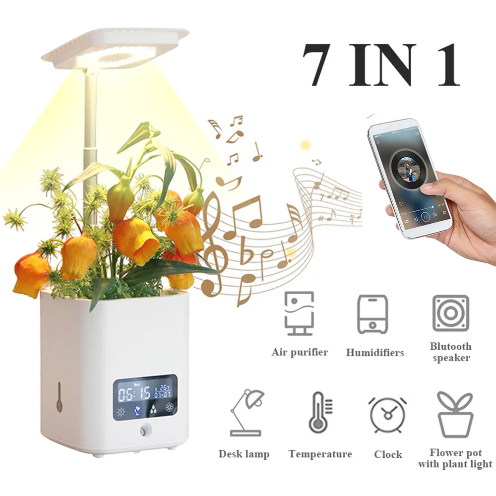 

Air Humidifier Hydroponics Growing System With LED Grow Light Timer Indoor Herb Smart Garden For Home Kitchen Potted Plants