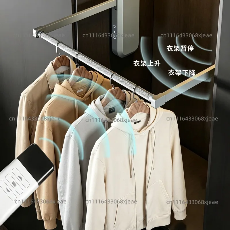 Electric intelligent lifting clothes hanger, wardrobe, cloakroom, rising and returning position, clothes hange