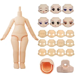 Cuerpo de muñeca OB11 blanco Normal + cabeza + cara muñeca con articulaciones móviles de 10Cm con accesorios reemplazables de maquillaje para cabeza Obitsu 11Gsc