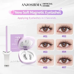 ANJOSIRMA magnetic false eyelashes glue-free natural effect magnetic eyelashes reusable long lasting DIY Eyelash Extension Set